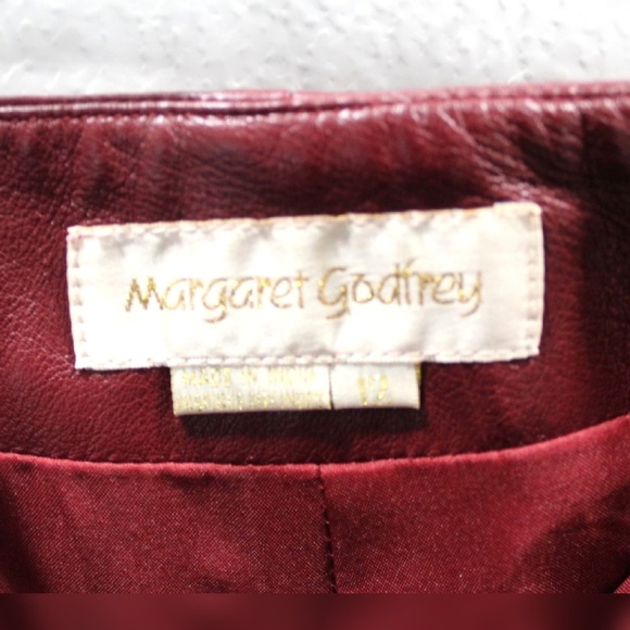 Margaret Godfrey Red Leather Pants Size 12/Large - Picture 5 of 5